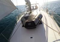 sailing yacht dinghy at deck sailing yacht bavaria 46 safety net